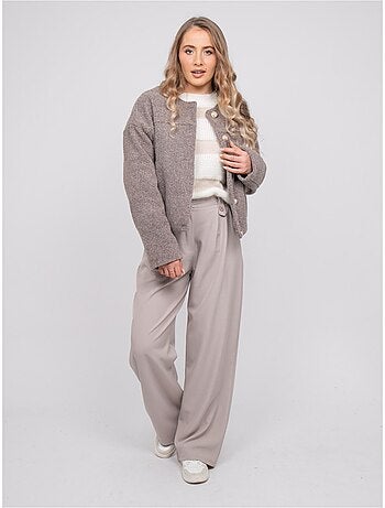Veste courte effet laine boutons dorés uwari