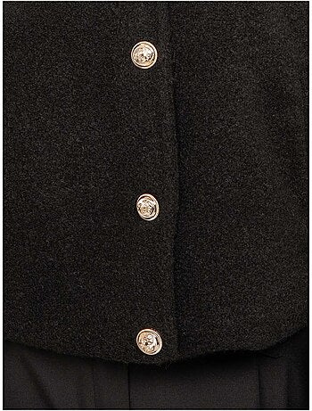 Veste courte effet laine boutons dorés uwari