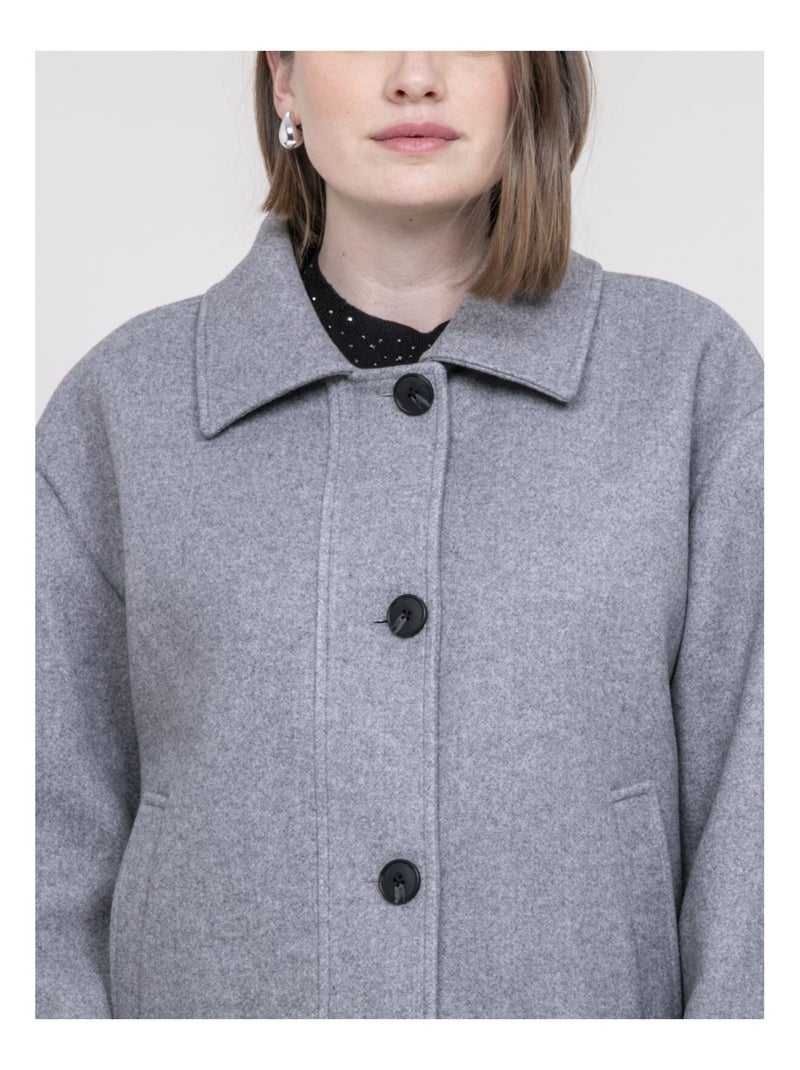 Veste courte effet laine UPARLIE Gris - Kiabi