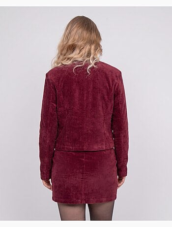 Veste courte effet velours boutons bijoux uxelle