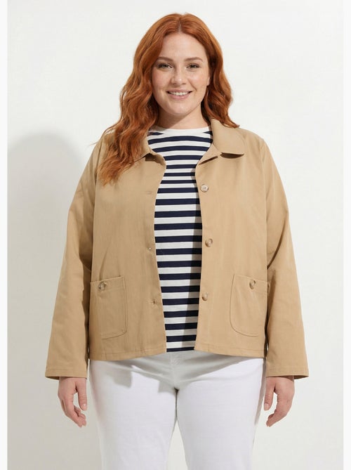 Veste courte en coton, col claudine - AFIBEL - Kiabi
