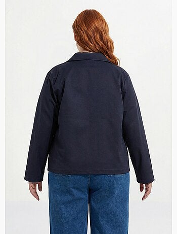 Veste courte en coton, col claudine