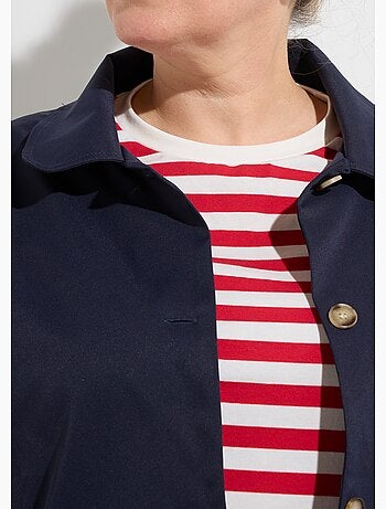 Veste courte en coton, col claudine