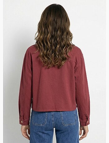 Veste courte en denim, détails ajourés - AFIBEL