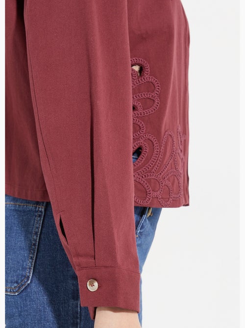 Veste courte en denim, détails ajourés - AFIBEL - Kiabi