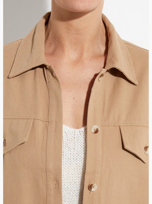 Veste courte en denim, détails ajourés - AFIBEL - Kiabi