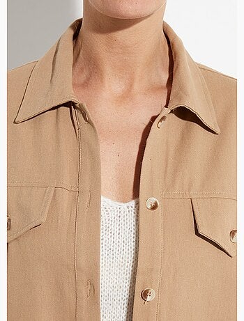 Veste courte en denim, détails ajourés