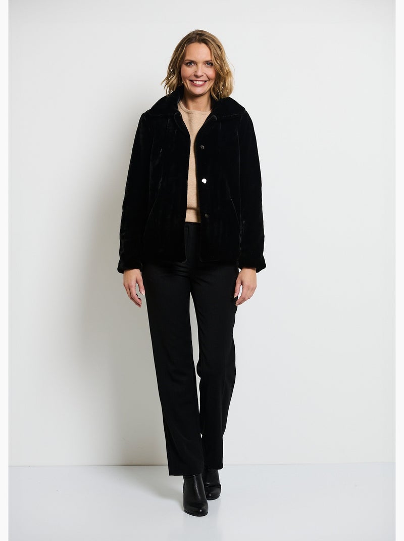 Veste courte en fausse fourrure - AFIBEL Noir - Kiabi