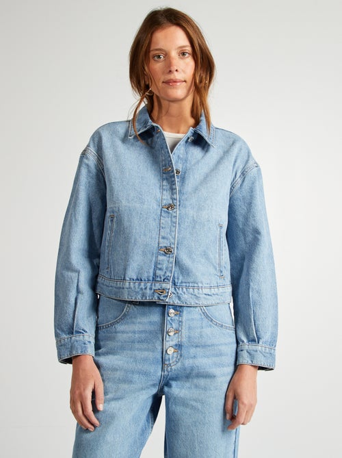 Veste courte en jean - Kiabi