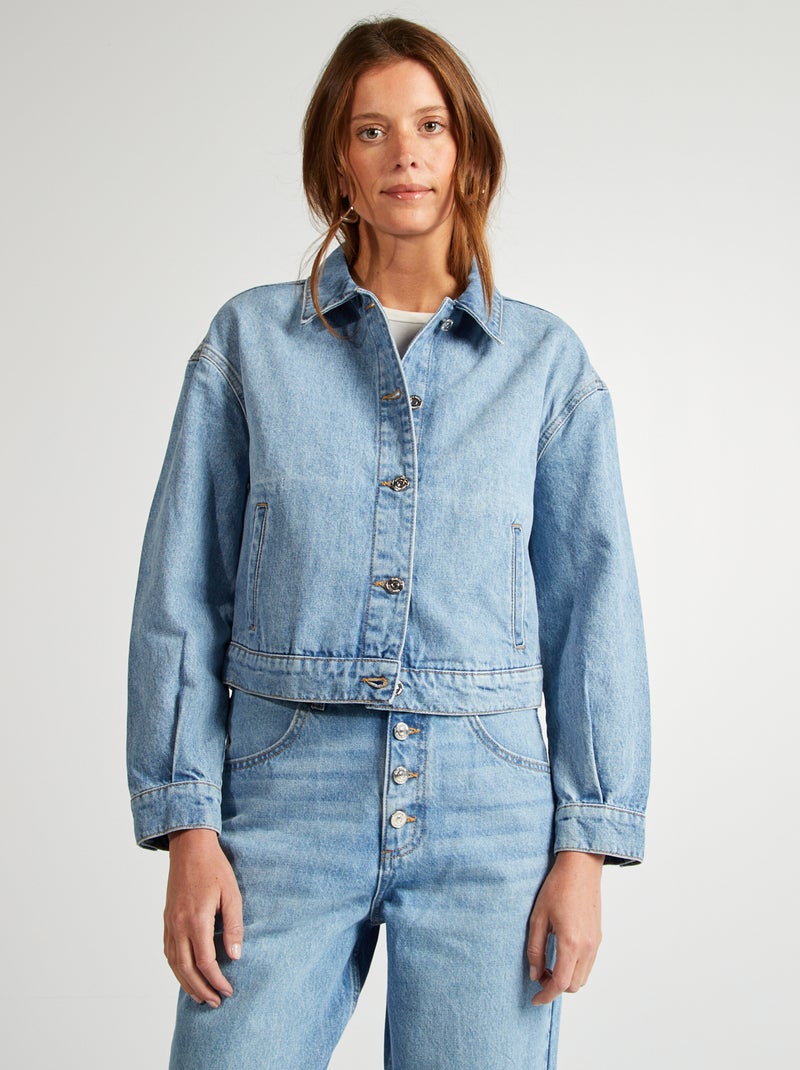Veste courte en jean Bleu - Kiabi