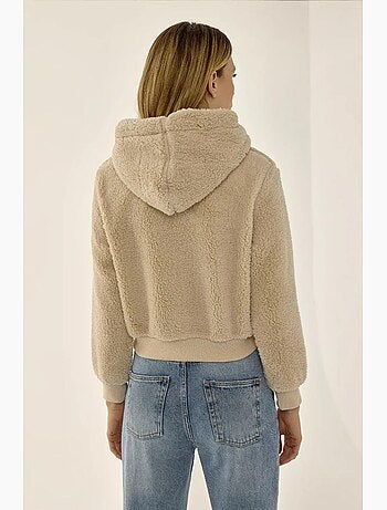 Veste courte en peluche col zippé hiccup