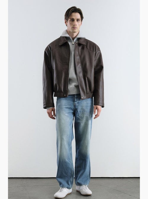 Veste courte en simili cuir à fermeture éclair giesto - Kiabi Veste courte en simili cuir à fermeture éclair giesto - Kiabi