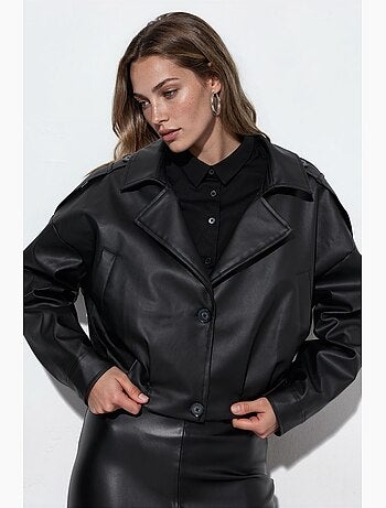 Veste courte en similicuir avec poches hiccup
