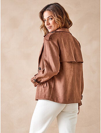 Veste courte en suédine esprit trench - DAXON