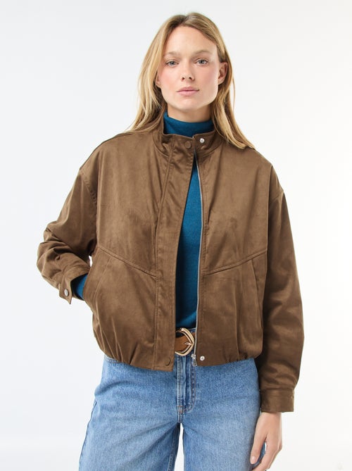 Veste courte en suédine - Kiabi