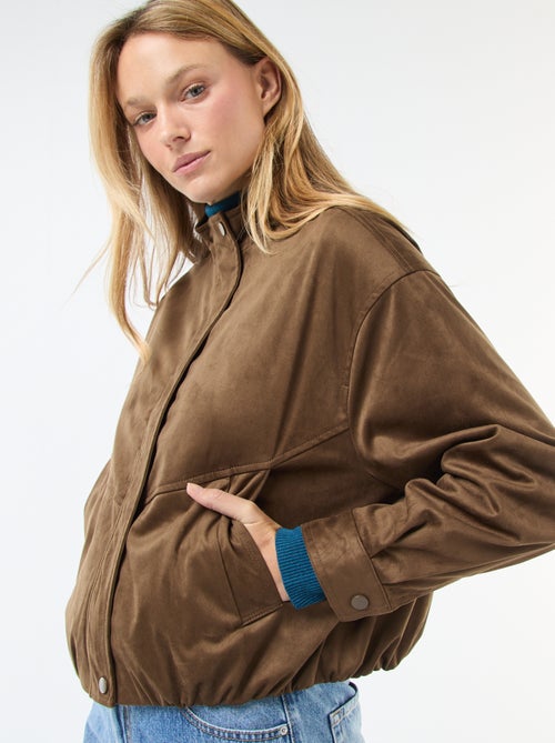 Veste courte en suédine - Kiabi