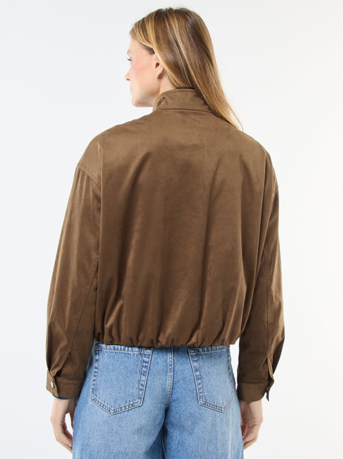 Veste courte en suédine - Kiabi