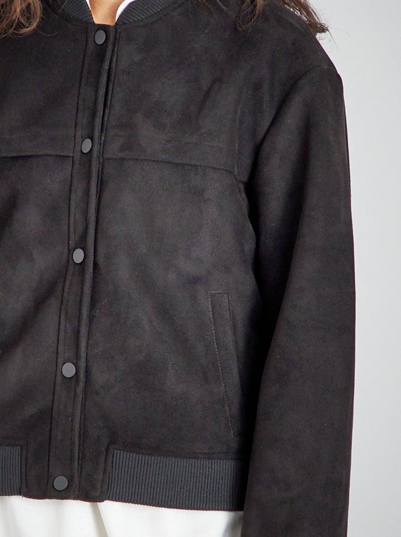 Blouson Droit Aspect Suédine Bordeaux Femme | Morgan