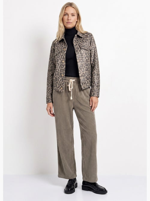 Veste courte en toile motif panthère - afibel - Kiabi