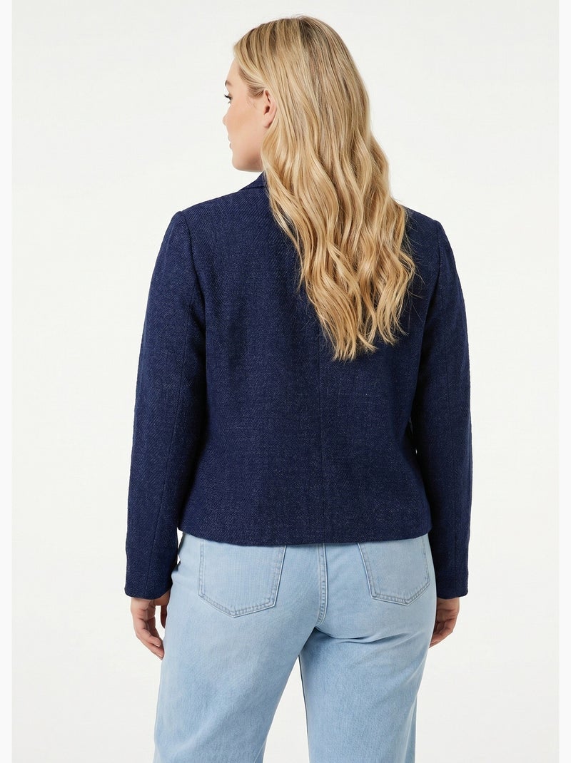 Veste courte esprit couture - afibel Bleu marine - Kiabi