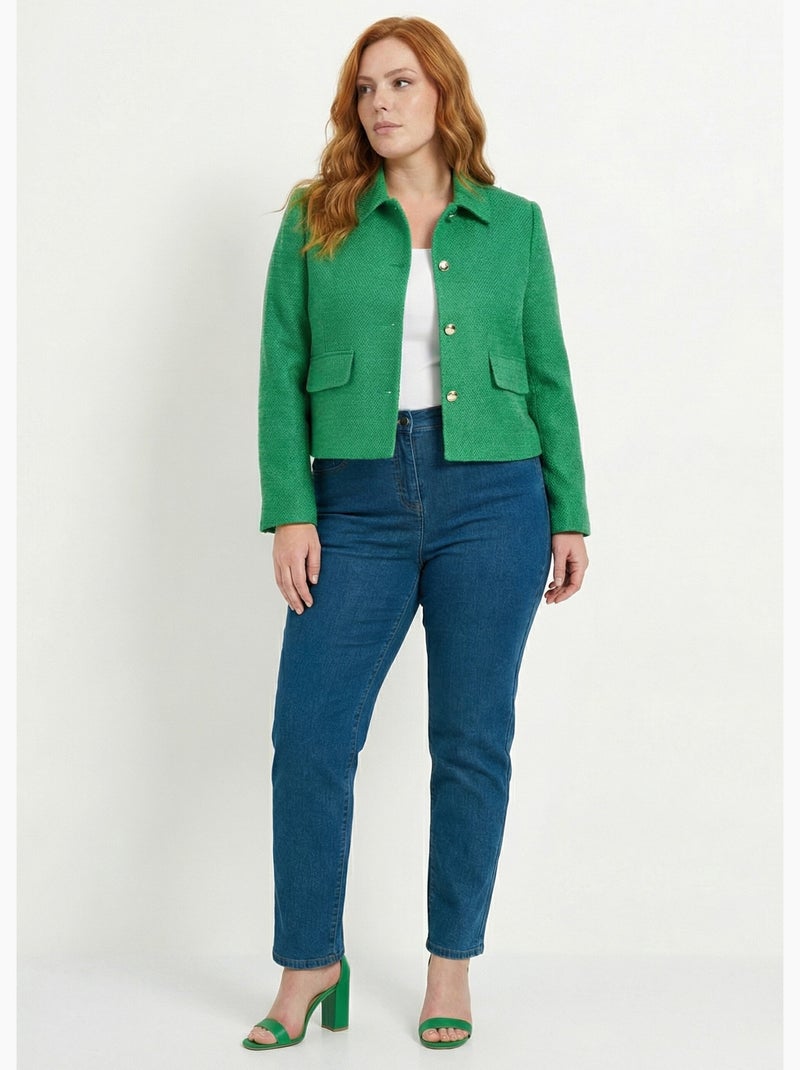Veste courte esprit couture - afibel Vert - Kiabi