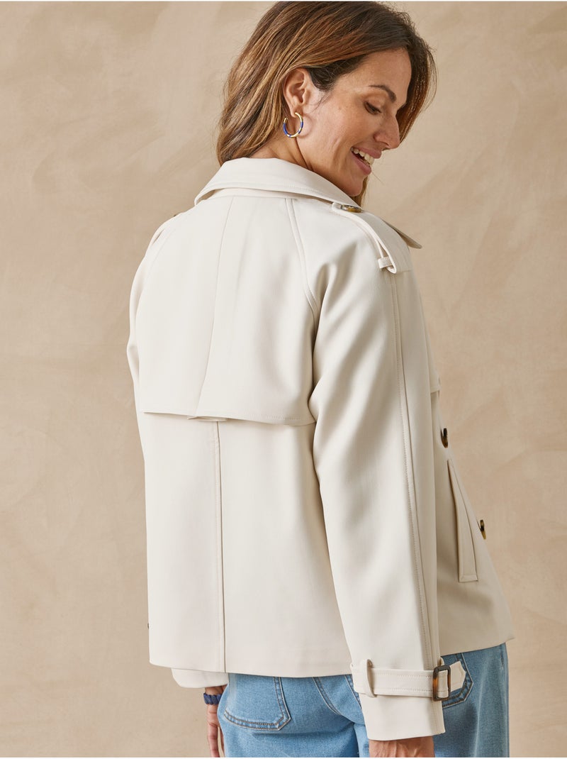 Veste courte esprit trench - DAXON Ecru - Kiabi