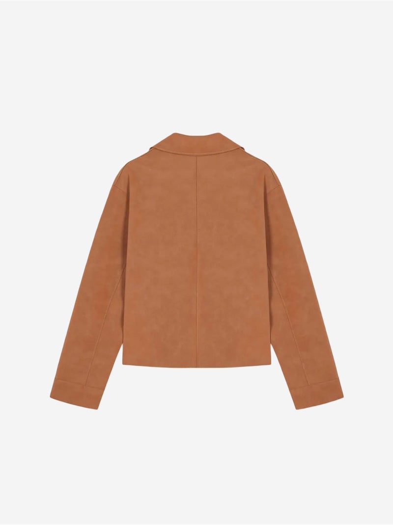 Veste courte femme en suédine dilvin Marron - Kiabi
