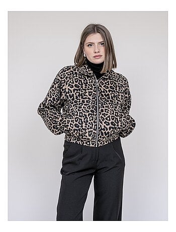 Veste courte imprimé léopard UMADIE