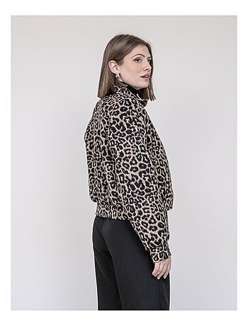 Veste courte imprimé léopard UMADIE