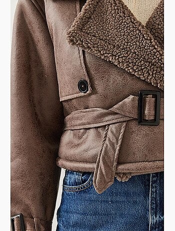 Veste courte laminée aller detail lucci
