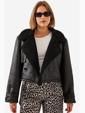 Veste courte laminée aller detail lucci