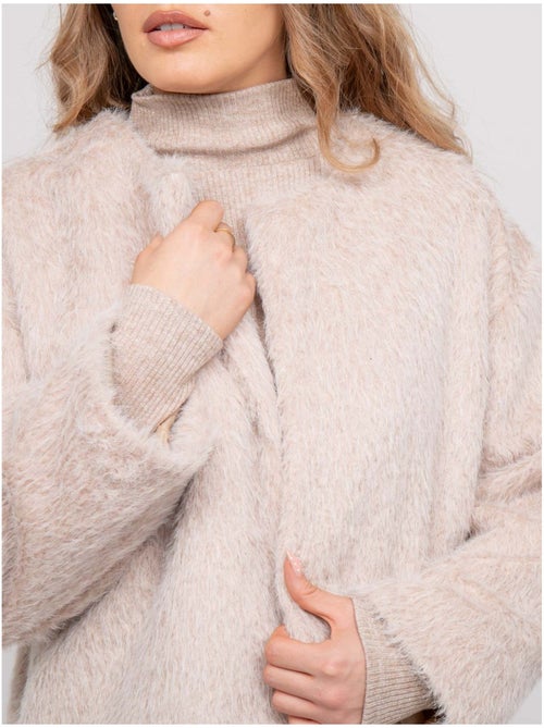 Veste courte maille poil long usonia - Kiabi Veste courte maille poil long usonia - Kiabi