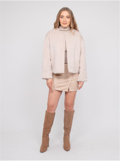 Veste courte maille poil long usonia - Kiabi Veste courte maille poil long usonia - Kiabi