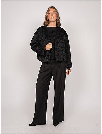 Veste courte maille poil long usonia