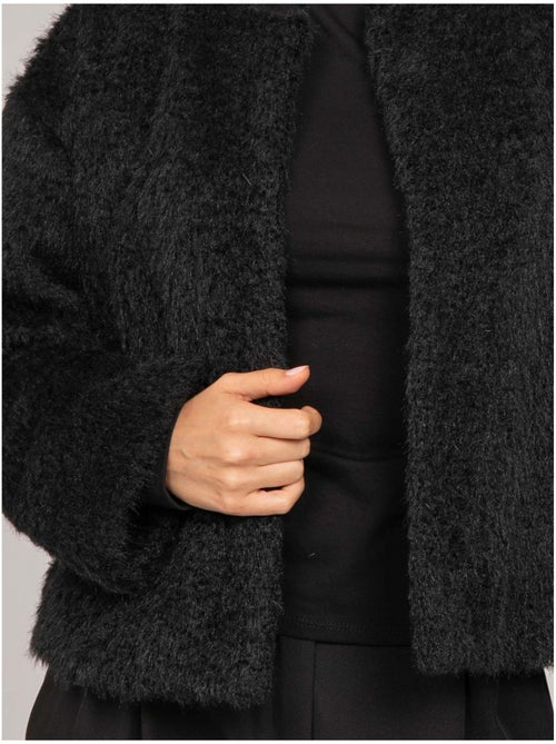 Veste courte maille poil long usonia - Kiabi Veste courte maille poil long usonia - Kiabi