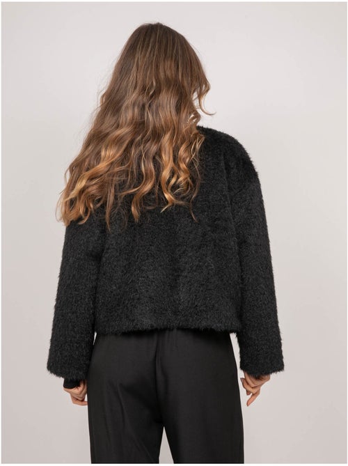 Veste courte maille poil long usonia - Kiabi Veste courte maille poil long usonia - Kiabi