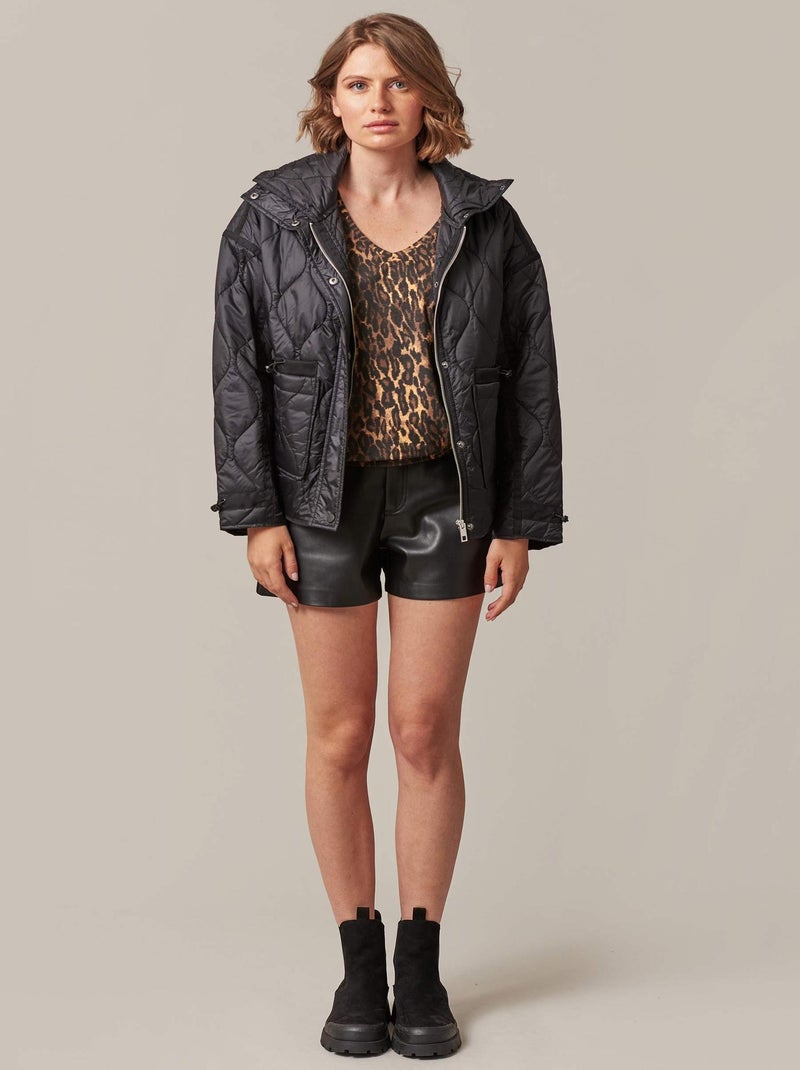 Veste courte matelassée  'Deeluxe' Noir - Kiabi