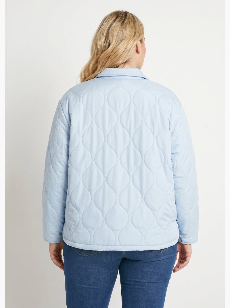 Veste courte matelassée pressionnée - AFIBEL Bleu - Kiabi