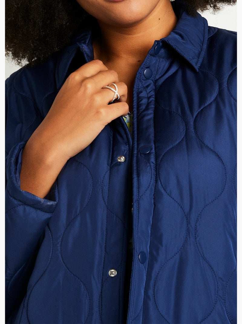 Veste courte matelassée pressionnée - AFIBEL Bleu - Kiabi