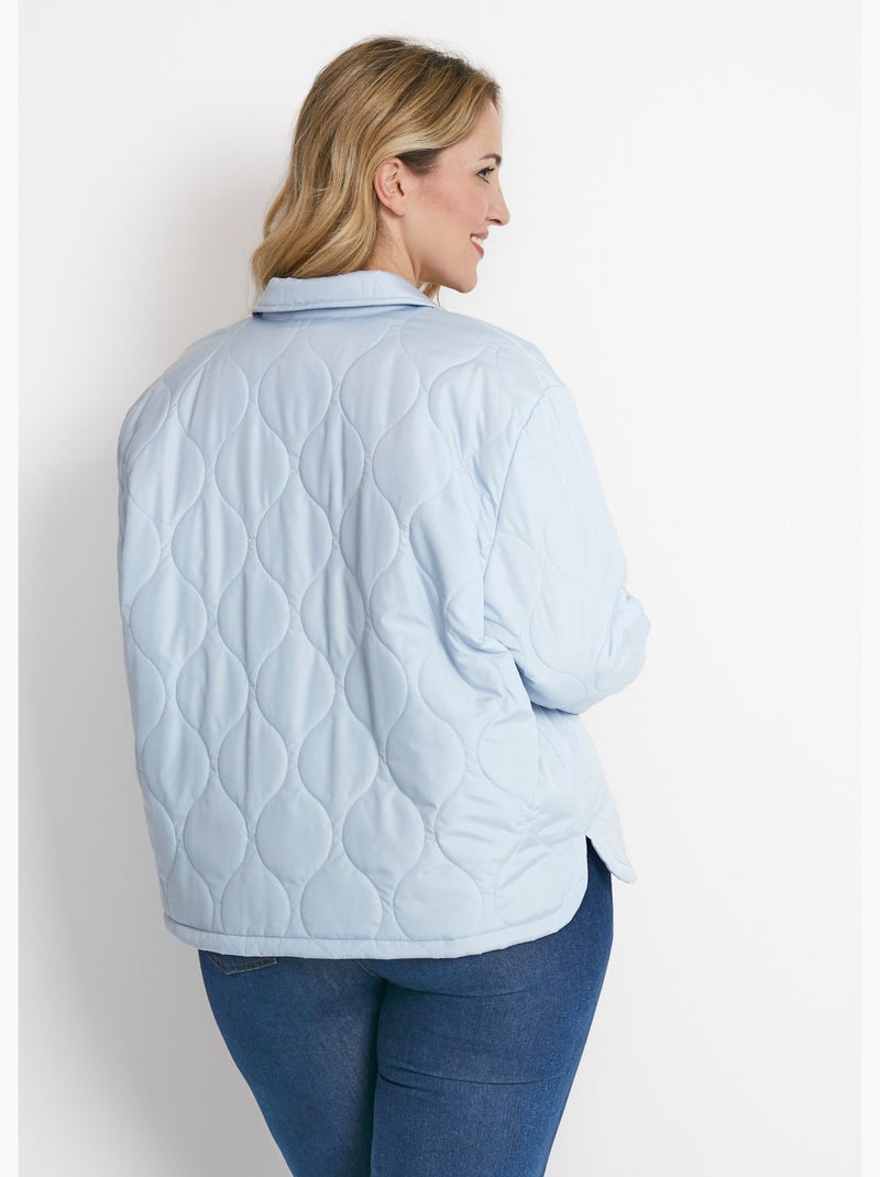 Veste courte matelassée pressionnée Bleu - Kiabi