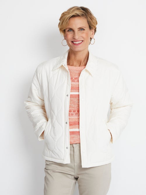 Veste courte matelassée pressionnée - Kiabi