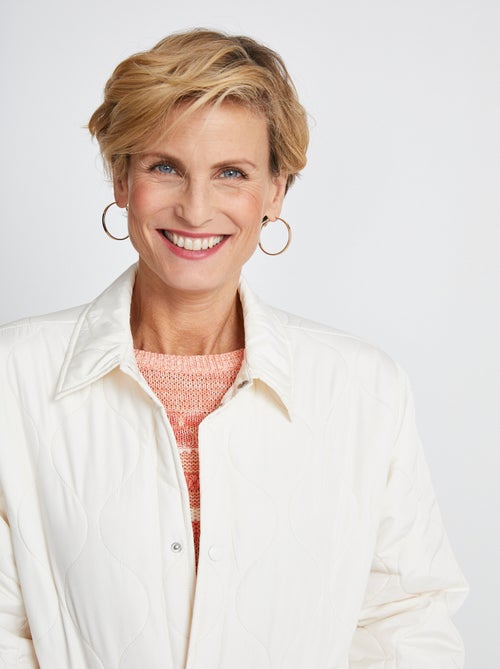 Veste courte matelassée pressionnée - Kiabi