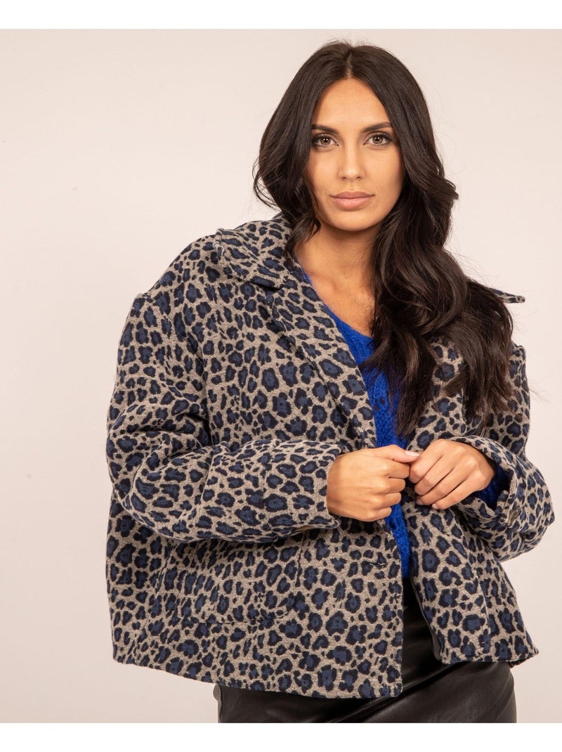 Veste courte motifs UPARD Bleu - Kiabi