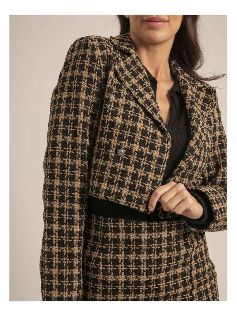 Veste courte motifs USMALIA - Marron - Kiabi - 44.99�?�