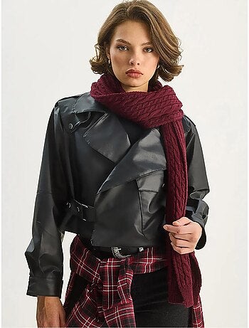 Veste courte oversize en similicuir lucci