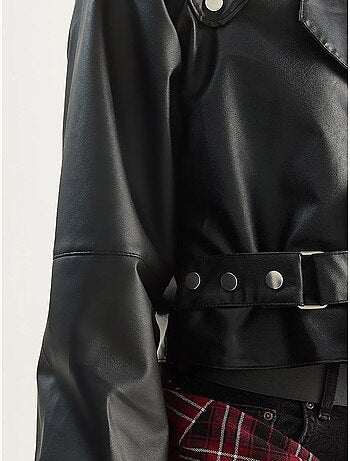 Veste courte oversize en similicuir lucci