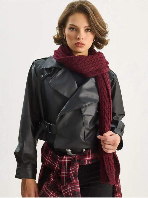 Veste courte oversize en similicuir lucci - Kiabi