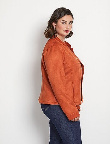 Veste courte pressionnée maille suédée