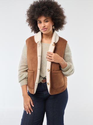 Veste courte réversible sans manches