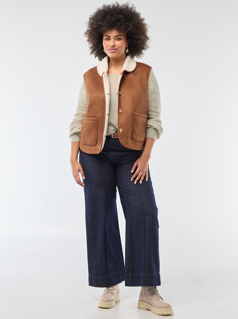 Veste courte réversible sans manches Marron - Kiabi